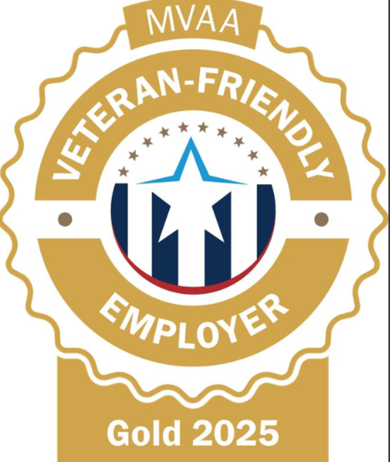 2025 MVAA Veteran-Friendly Employer Gold Emblem